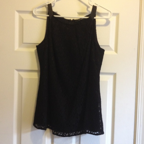 Black Lace Sleeveless Blouse