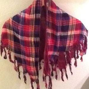 Accessories - REDUCED Cool red plaid scarf - reversible Accessories - REDUCED Cool red plaid scarf - reversible
