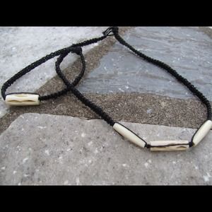 Bone hemp necklace and bracelet set