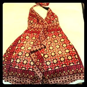 Size 12 I.N Studio multi silk halter dress🌹SALE🌹