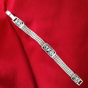 Silver&black bracelet