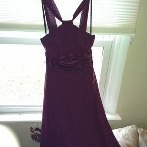 Deep red/plum sexy halter dress