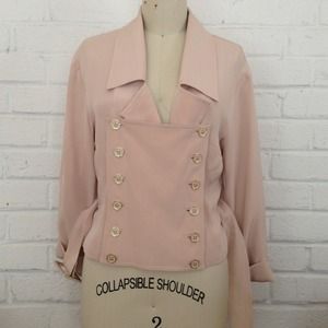 NEW Bebe beige silk crepe jacket