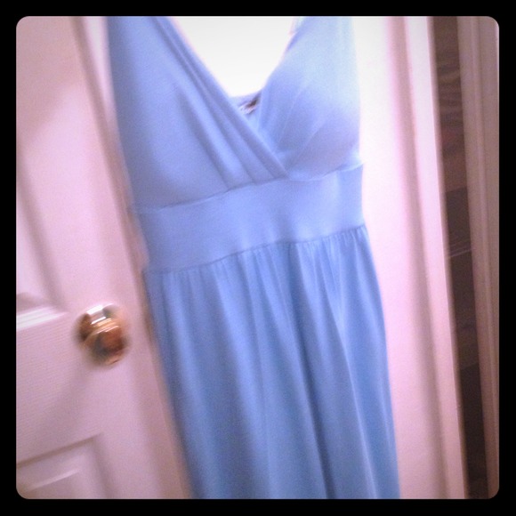 Down to the foot sky blue dress