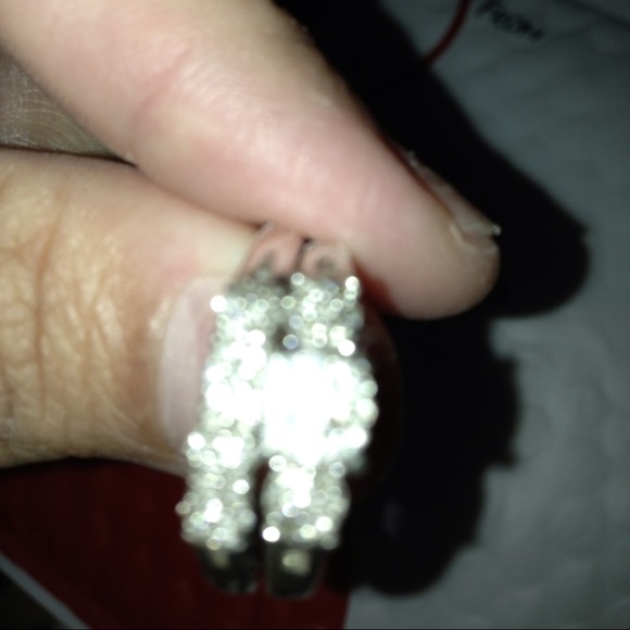 Sterling silver engagement ring and wedding band