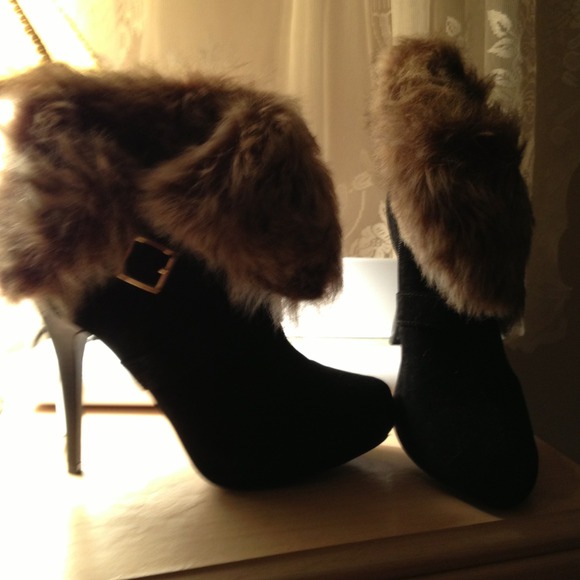 Rue21 Shoes - Suede like & faux fur platform bootie