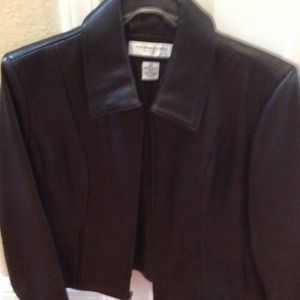 Preston & York Leather jacket. Petite Medium Black