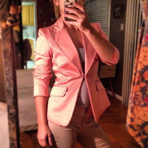 Pink satin Bebe jacket/pantsuit. - Picture 4 of 4