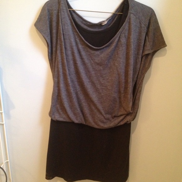 Grey and black top, & holy jeans