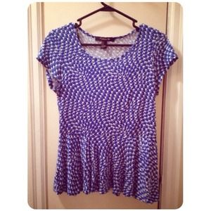 **TRADED**Bird pattern peplum top