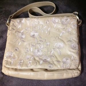 Donald J Pliner Embroidered grain calf handbag