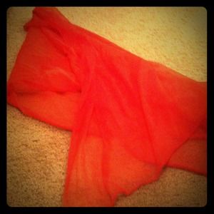 Red sheer 1940 1950 scarf