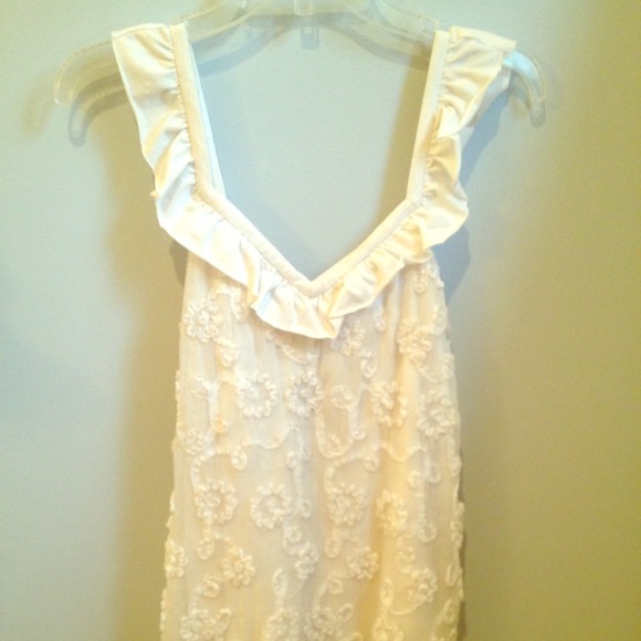 White ruffle/ flower detail, sheer, sexy