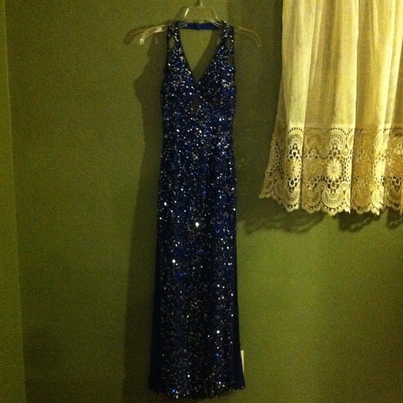 SCALA designer open back evening dress