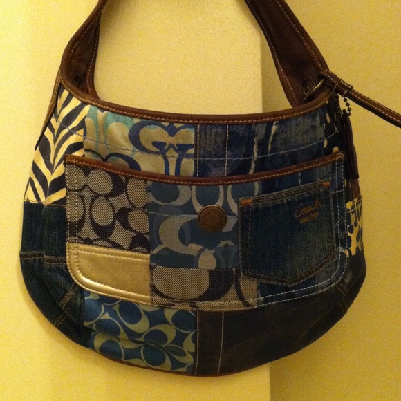 Authentic Coach Purse...Denim Collage