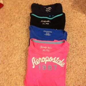 4 Aeropostale shirts and gap bag