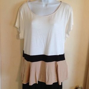 Color Block Peplum Tee