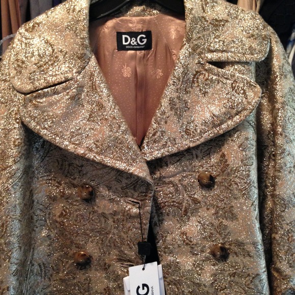 D&G Dolce and Gabbana gold leaf jacket