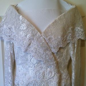 Beaded and sequined wedding gown