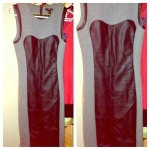Partial leather dress