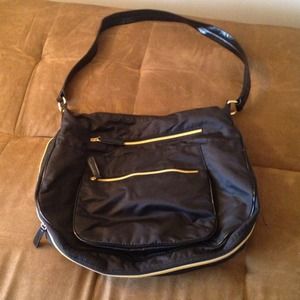 Large Black Bag with Gold Zippers