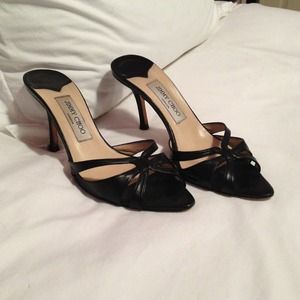 REDUCED! Jimmy Choo black kid leather heels 37.5