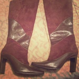 Brown Suede & leather knee boot 😍😍😍