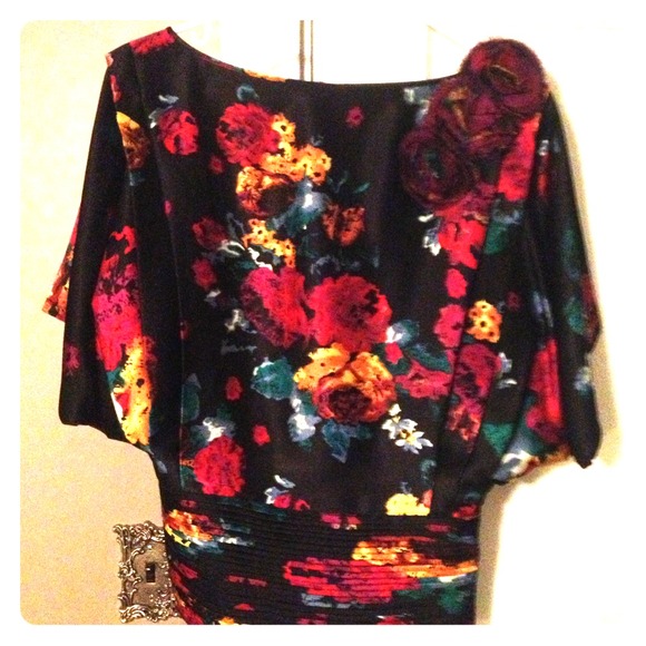 Catherine MaLandrino Silk Floral Blouse