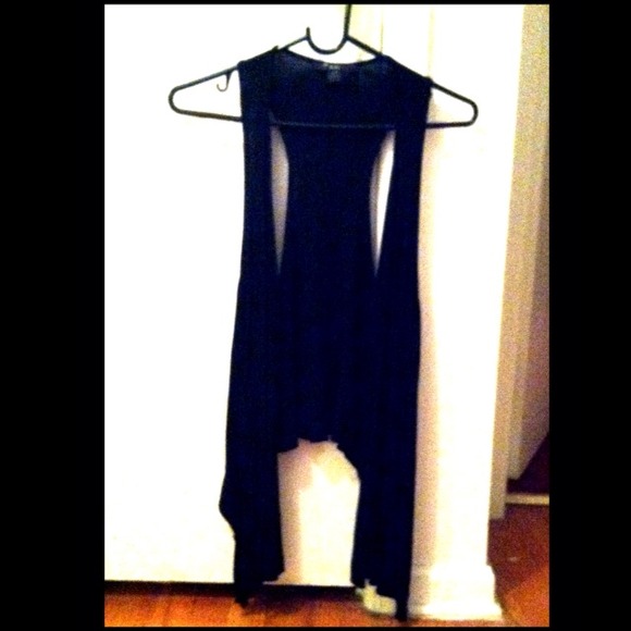 ❌SOLD❌   Hi-lo black draped vest