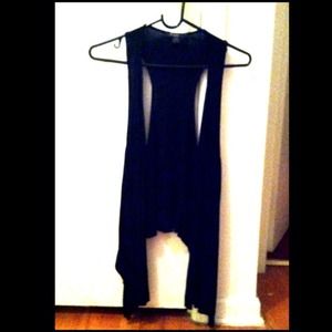 ❌SOLD❌   Hi-lo black draped vest