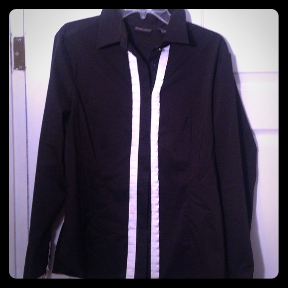 Sold Black & white Pleaded shirt  ..