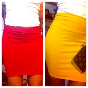 Red or yellow bandage skirt