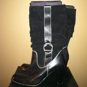 Nine West Black Leather/Suede Boots
