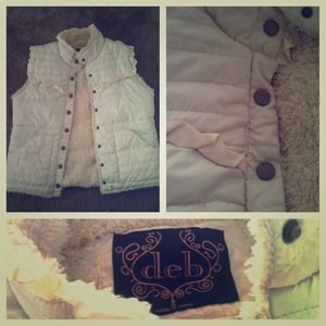 Off White Plush Vest