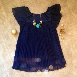 SOLD! Navy Blue Pleated Dress