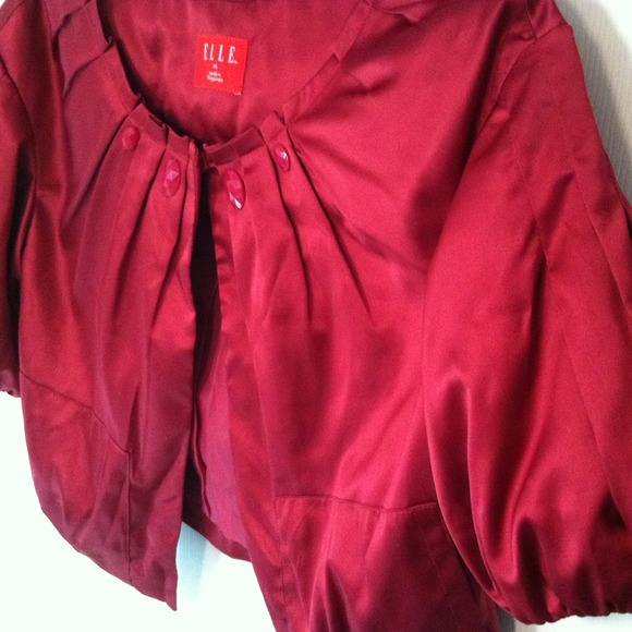 Gorgeous! Elle ruby red satin dress jacket