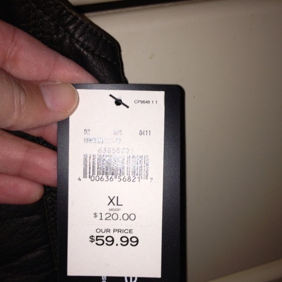 Leather like vest with fur trim. Paid 100. NWT - Picture 2 of 2