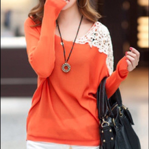 Orange knit top