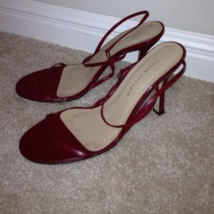 Dark red heels.