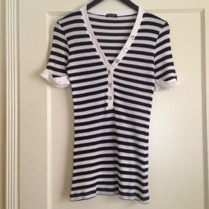 Mimi & Coco Made in Italy striped waffle knit tee