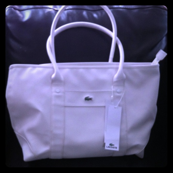 Lacoste white shopping bag