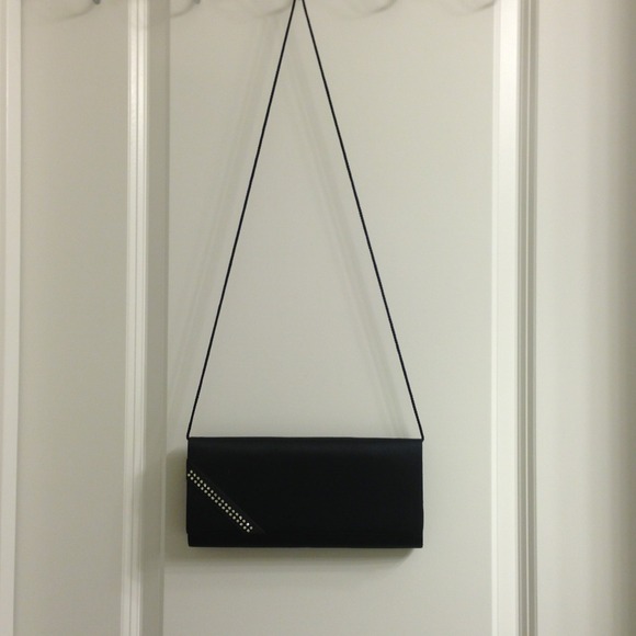 Handbags - Black clutch with rhinestones