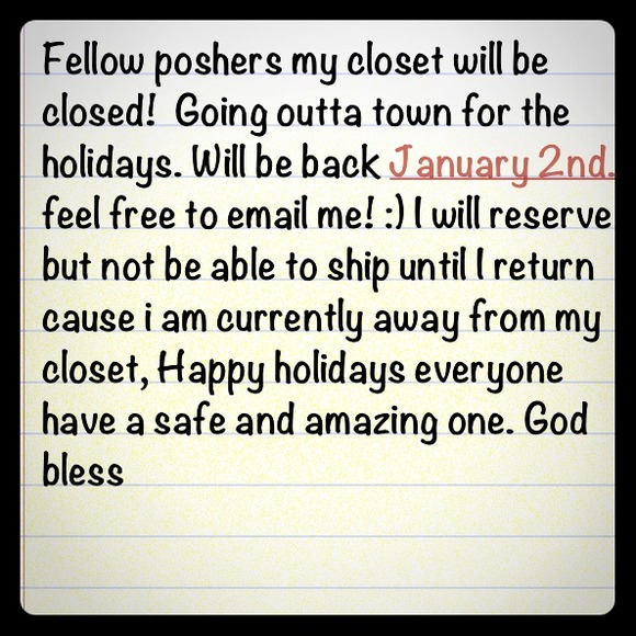 Going out of town for the holidays