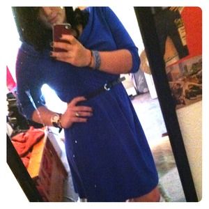 Plain blue basic blue dress/belt not included