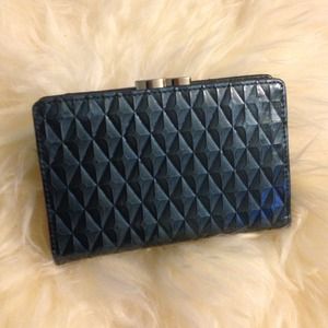 Diamond Pattern Embossed Patent Leather Wallet