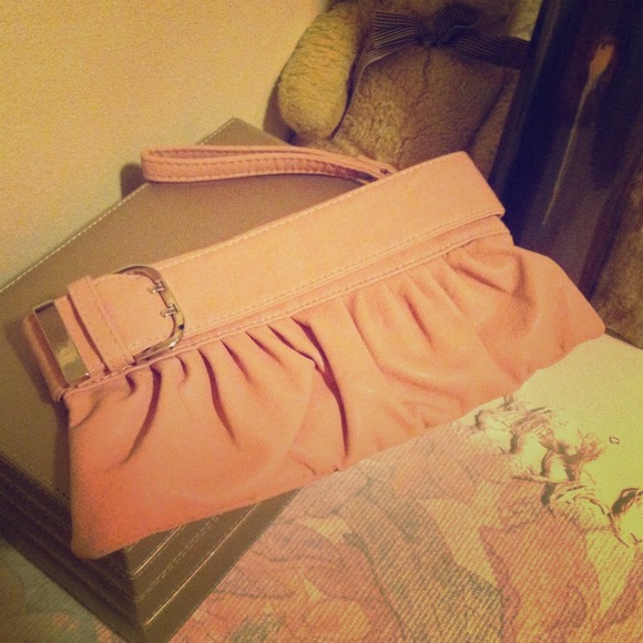 Adorable pink clutch wristlet with buckle detail