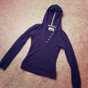 Black hooded long sleeve shirt