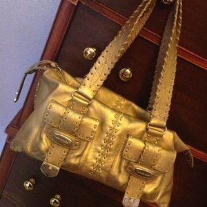 Gold Micheal Kors Bag