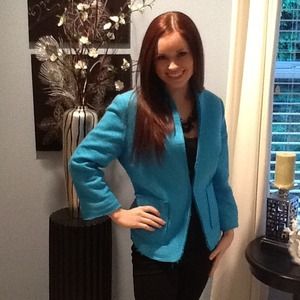 Turquoise Channel Style Jacket.