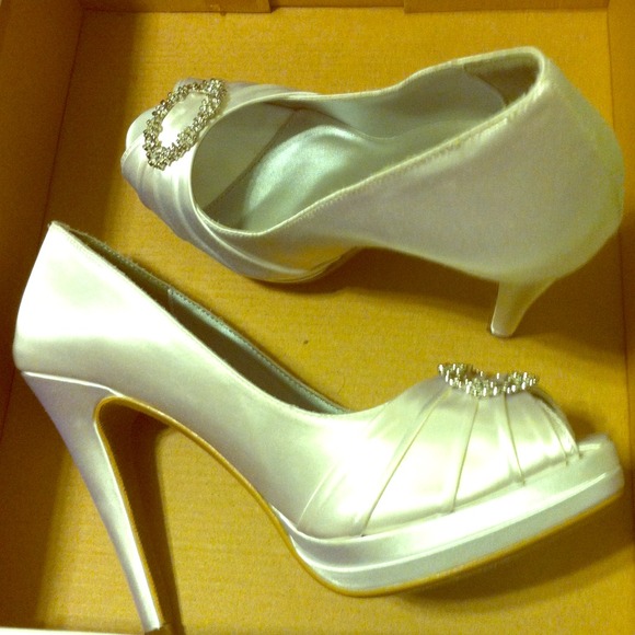 Dyeables White Satin Pumps